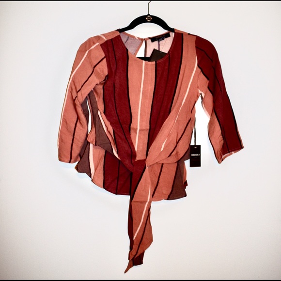 NWT Striped Tie-Front Top - Picture 2 of 2